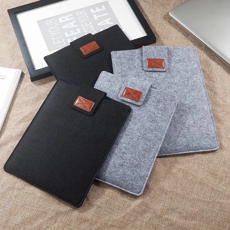 ipadカバー フェルト素材封筒型タブレットケース本革タグ付き