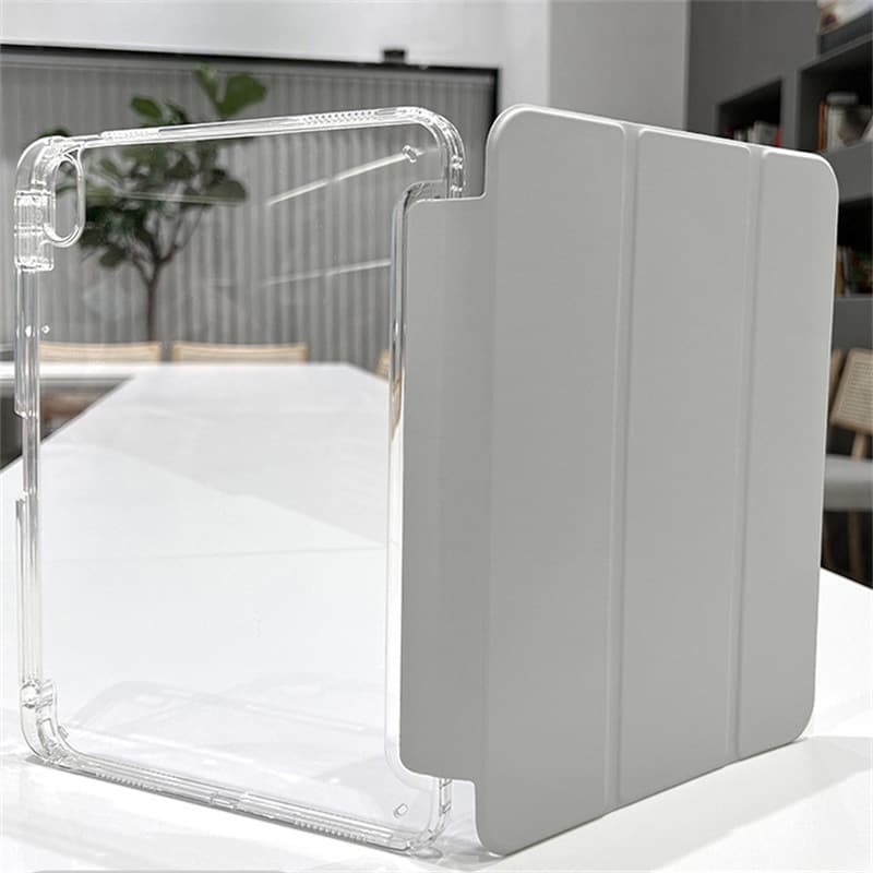 ipadカバー 三つ折り透明背面保護アイパッドカバー
