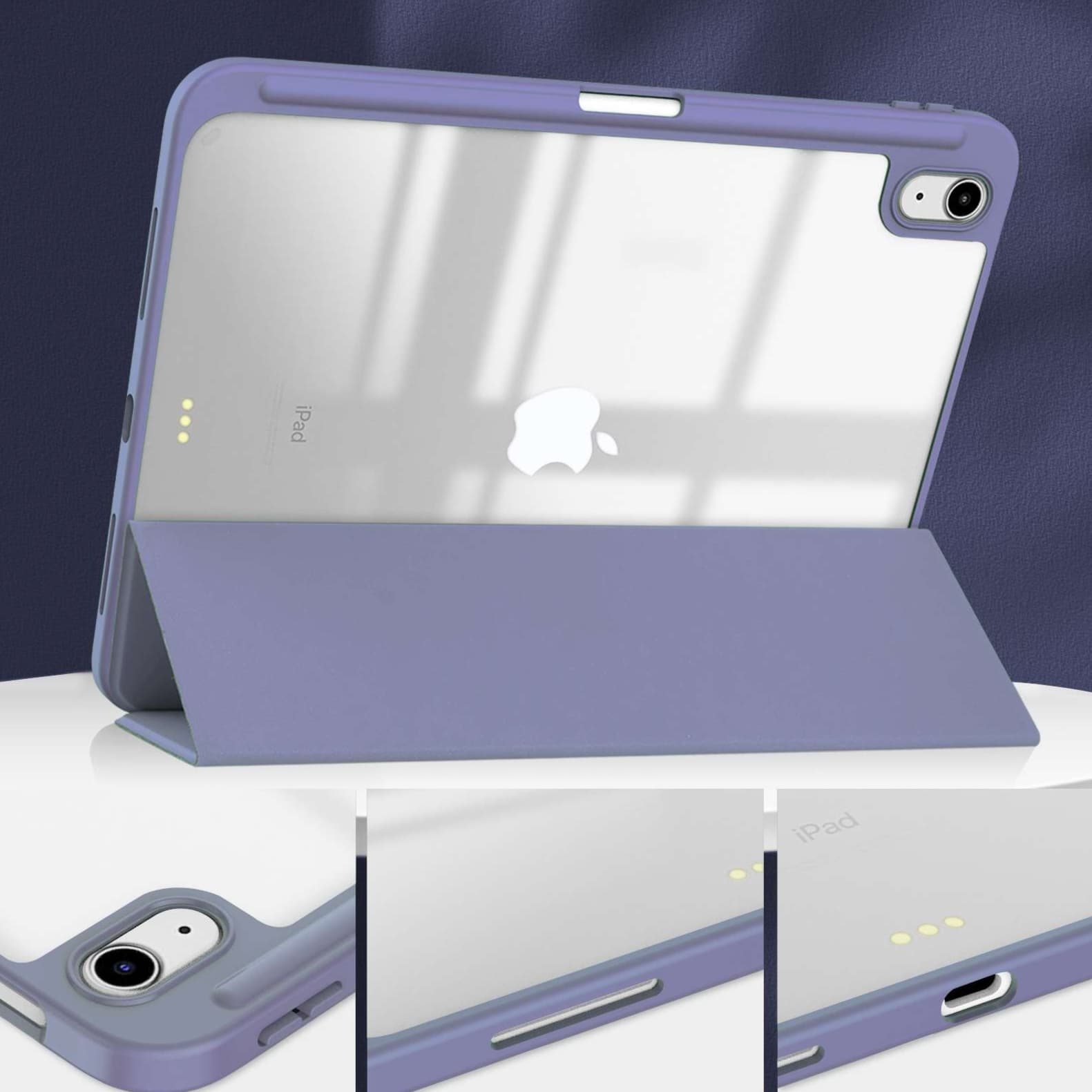 iPadケース 衝撃吸収 透明 保護スタンドケース