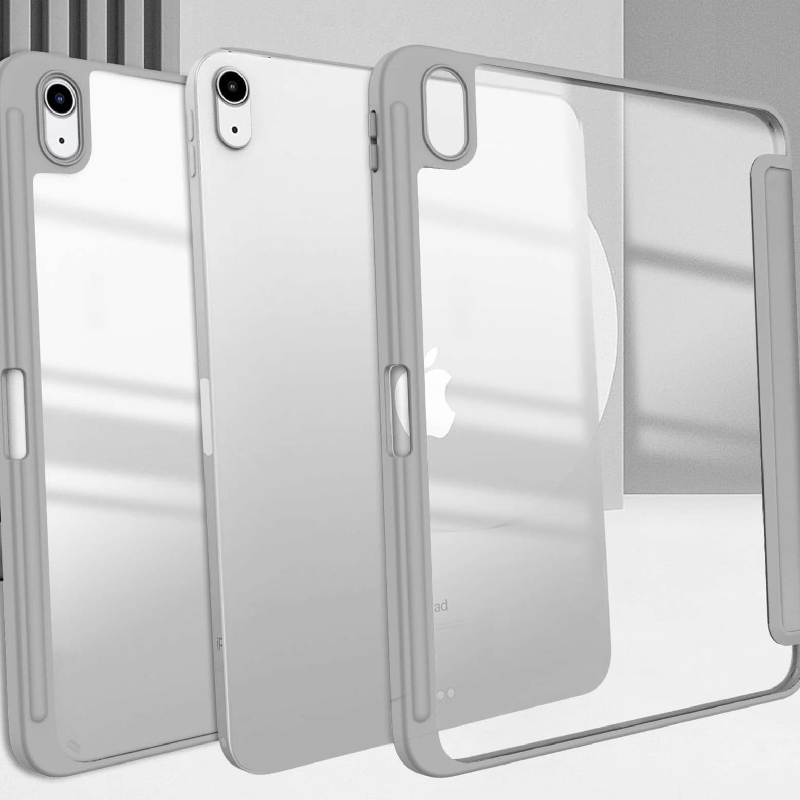 iPadケース 衝撃吸収 透明 保護スタンドケース