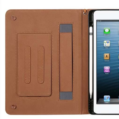 iPadケース 多機能スタンド付き 高級レザー調手帳型保護ケース