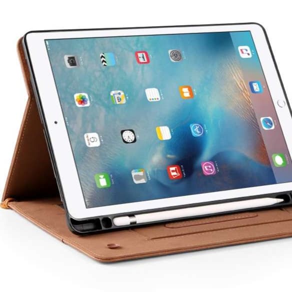 iPadケース 多機能スタンド付き 高級レザー調手帳型保護ケース