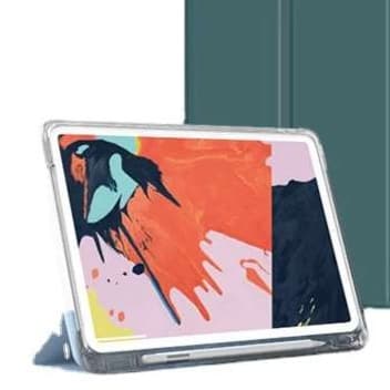 iPadケース 衝撃吸収 透明保護カバー 三つ折りスタンド