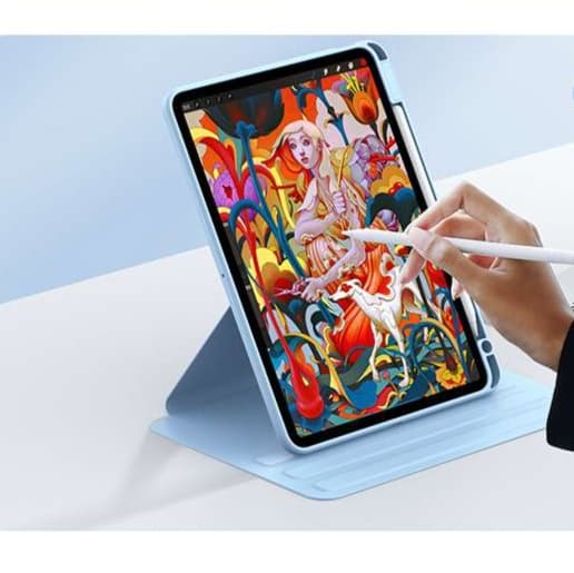 iPadケース 多角形デザイン 保護カバー 縦置き対応