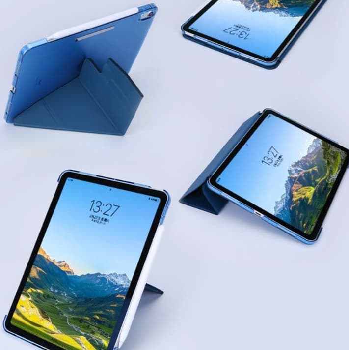 iPadケース 多機能アコーディオン折りたたみ式タブレットカバー