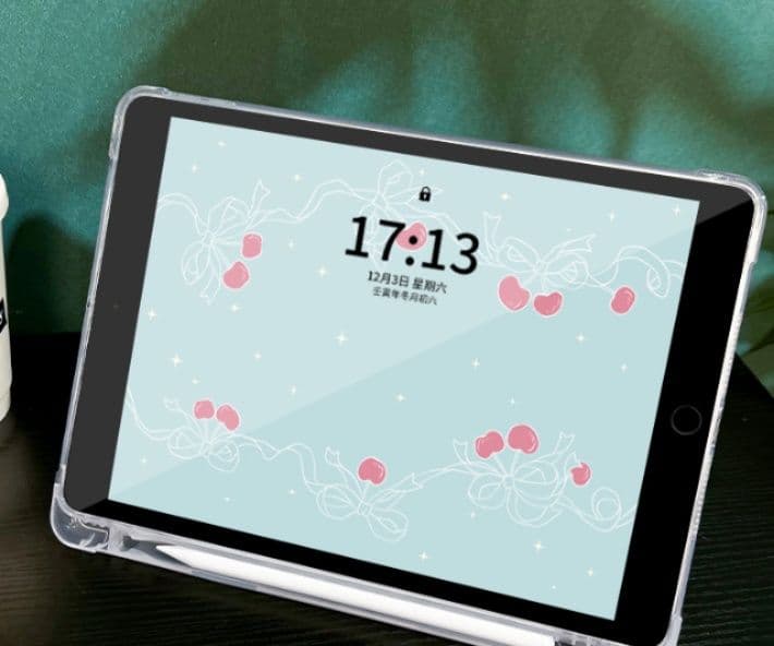 ipadカバー さくらんぼ模様の保護カバー
