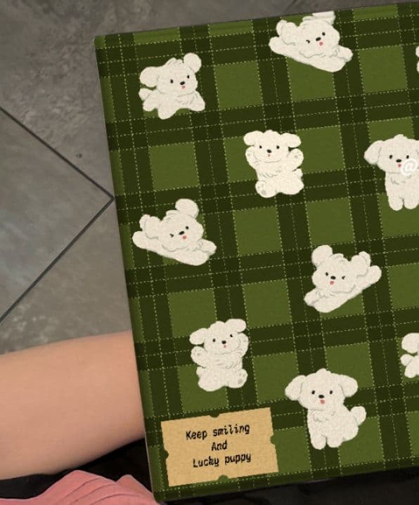 ipadカバー 小熊格子模様 折りたたみ保護ケース