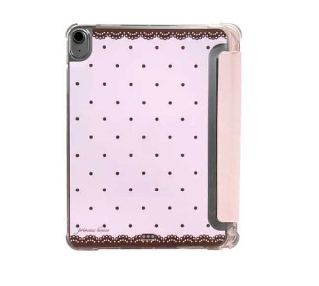 ipadカバー 水玉レースのスイーツ風保護ケース