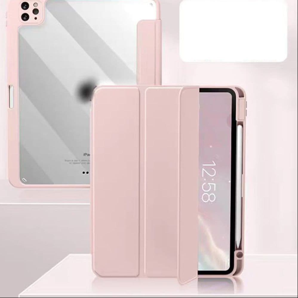 ipadカバー クリスタルカバー 三つ折り保護ケース