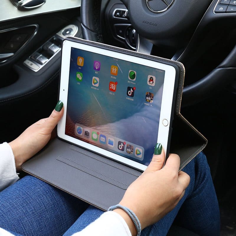 ipadカバー 幾何学模様レザー手帳型保護カバー
