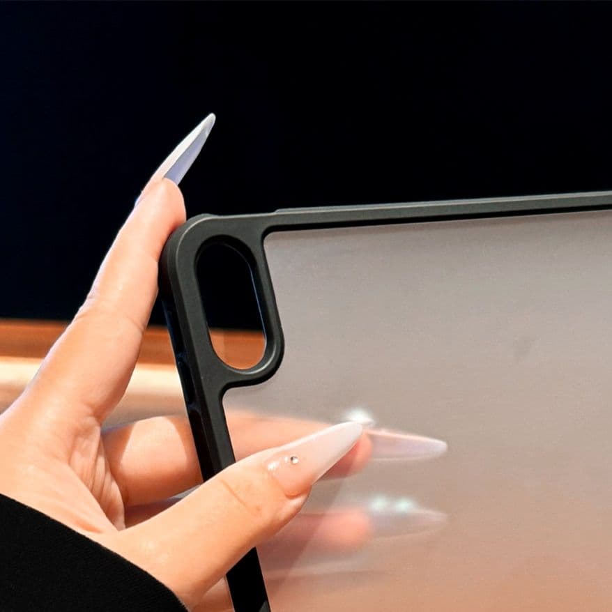 ipadカバー 透明背面保護枠付きタブレット端末ケース