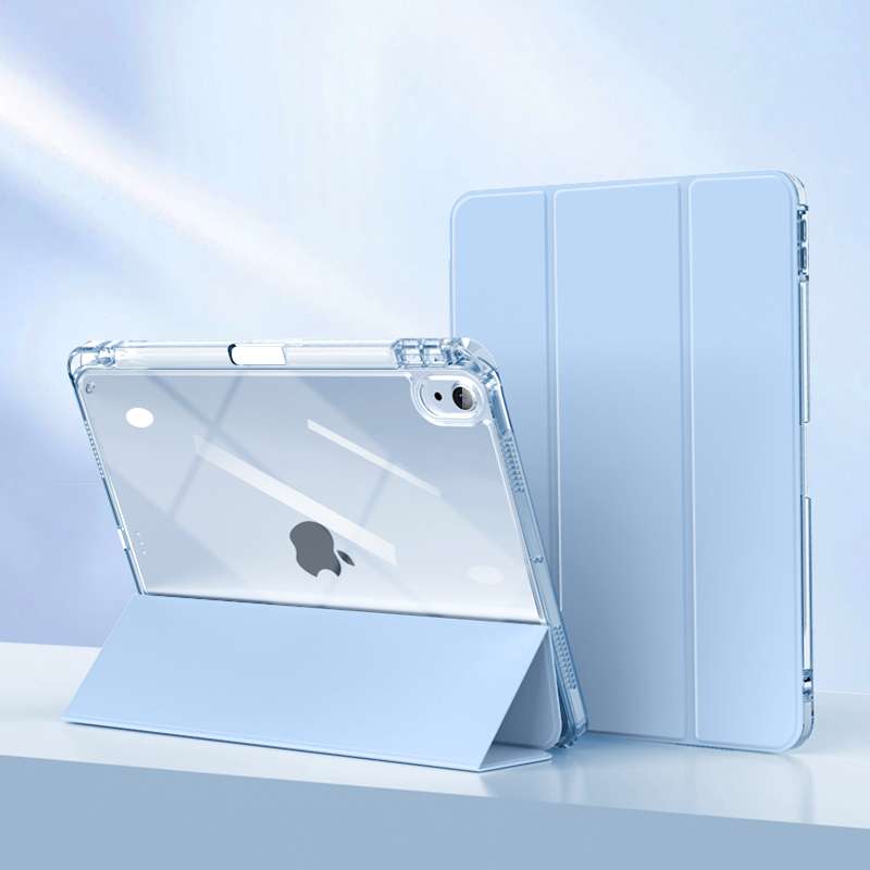 iPadケース 衝撃吸収 透明背面 三つ折りiPad Airケース