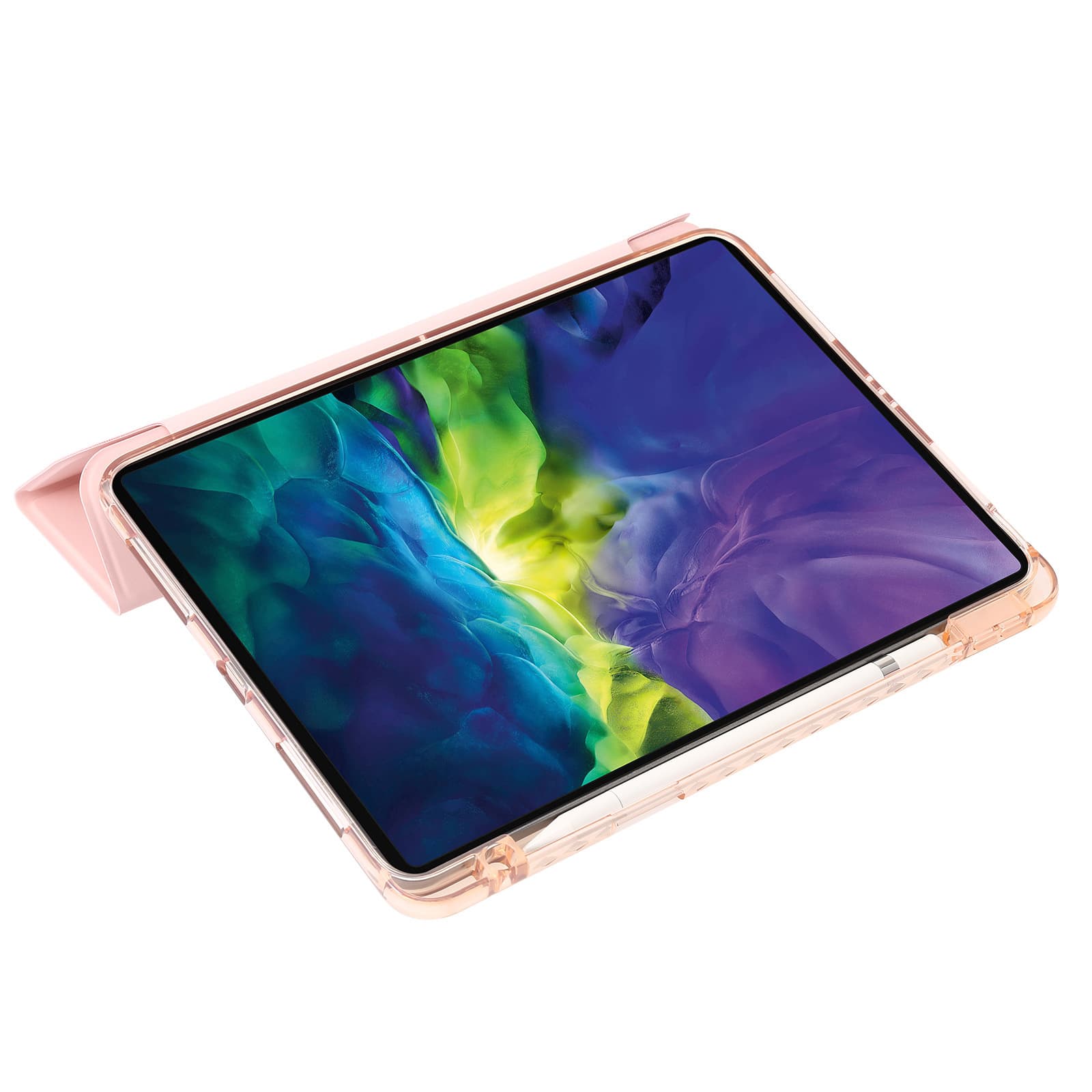 ipadカバー 透明背面設計手帳型平板保護ケース