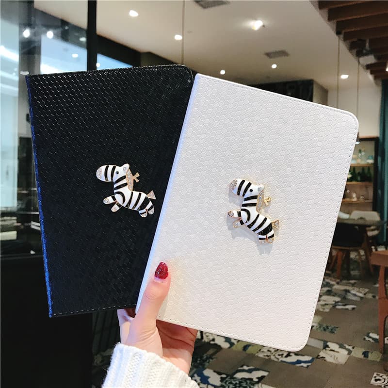 ipadカバー しまうま装飾タブレットケース