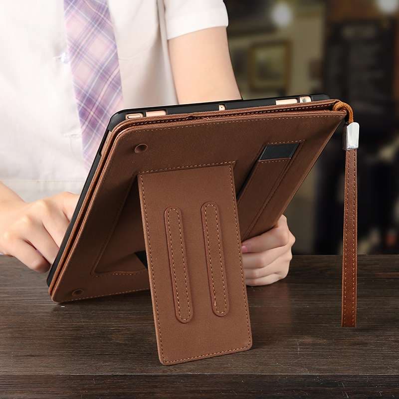 iPadケース 多機能スタンド付き 高級レザー調手帳型保護ケース