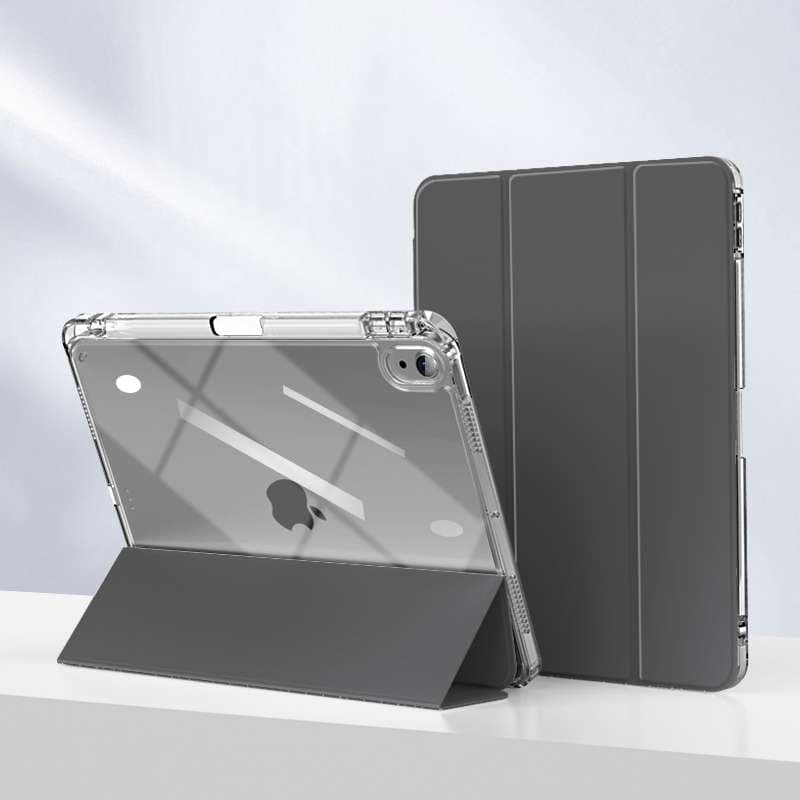 iPadケース 衝撃吸収 透明背面 三つ折りiPad Airケース