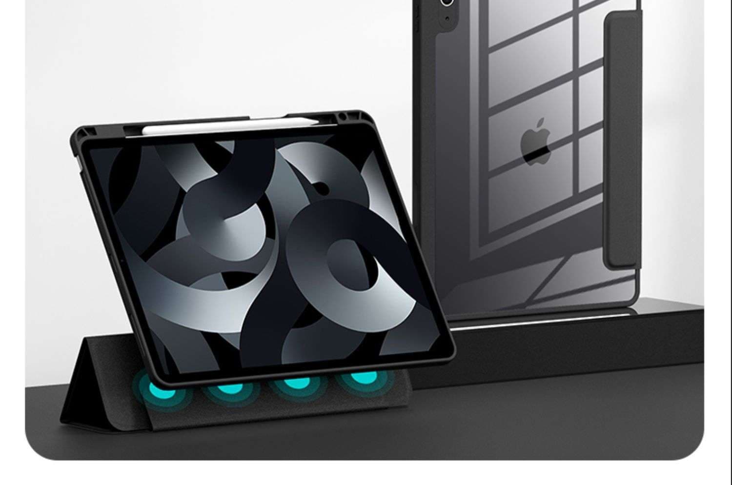 iPadケース 折りたたみ式 光る 多角度タブレットケース
