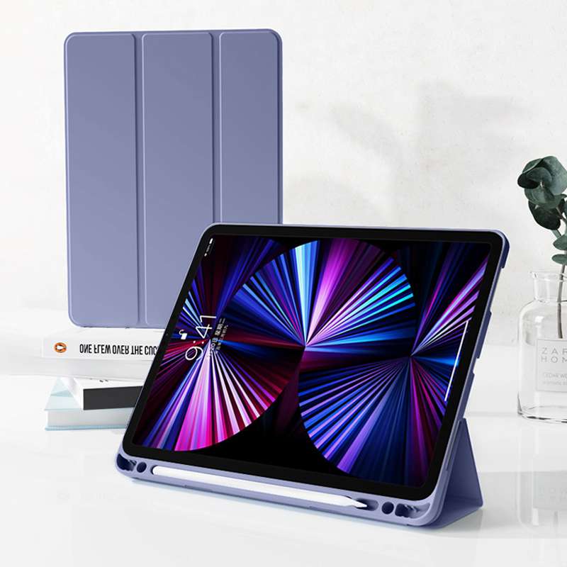 iPadケース 超薄型 シリコン製 折りたたみ保護カバー