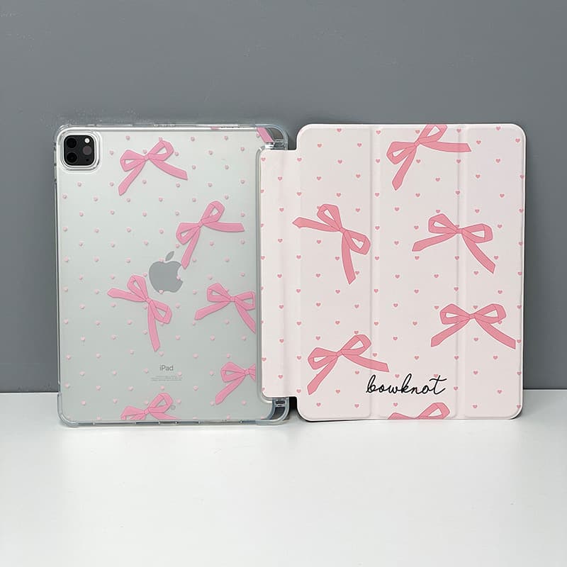 ipadカバー 可愛いリボン柄手帳型ケース