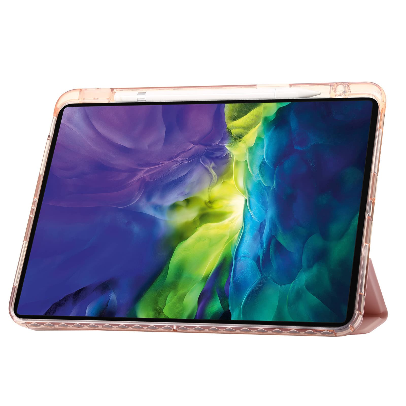 ipadカバー 透明背面設計手帳型平板保護ケース