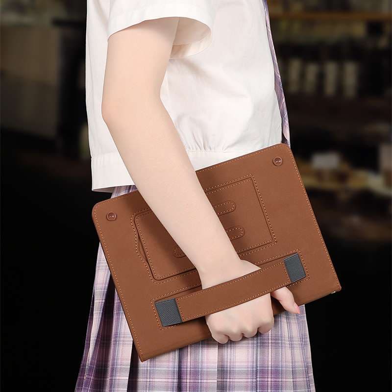 iPadケース 多機能スタンド付き 高級レザー調手帳型保護ケース