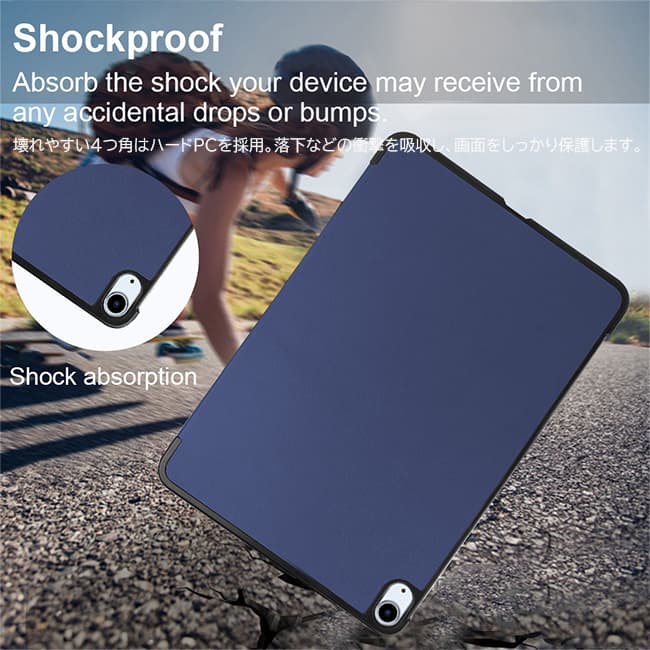ipadカバー アイパッド エアー ケース 三つ折り スタンド機能付き 軽量薄型