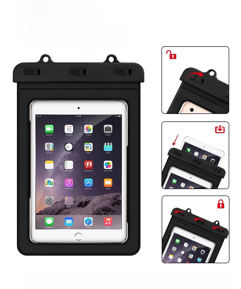ipadカバー 透明窓付き完全防水タブレットケース